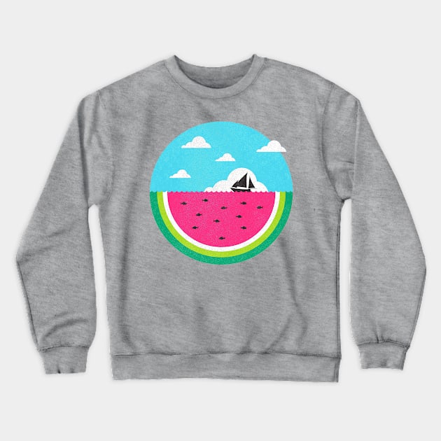 Watermelon Deep Crewneck Sweatshirt by ivanrodero